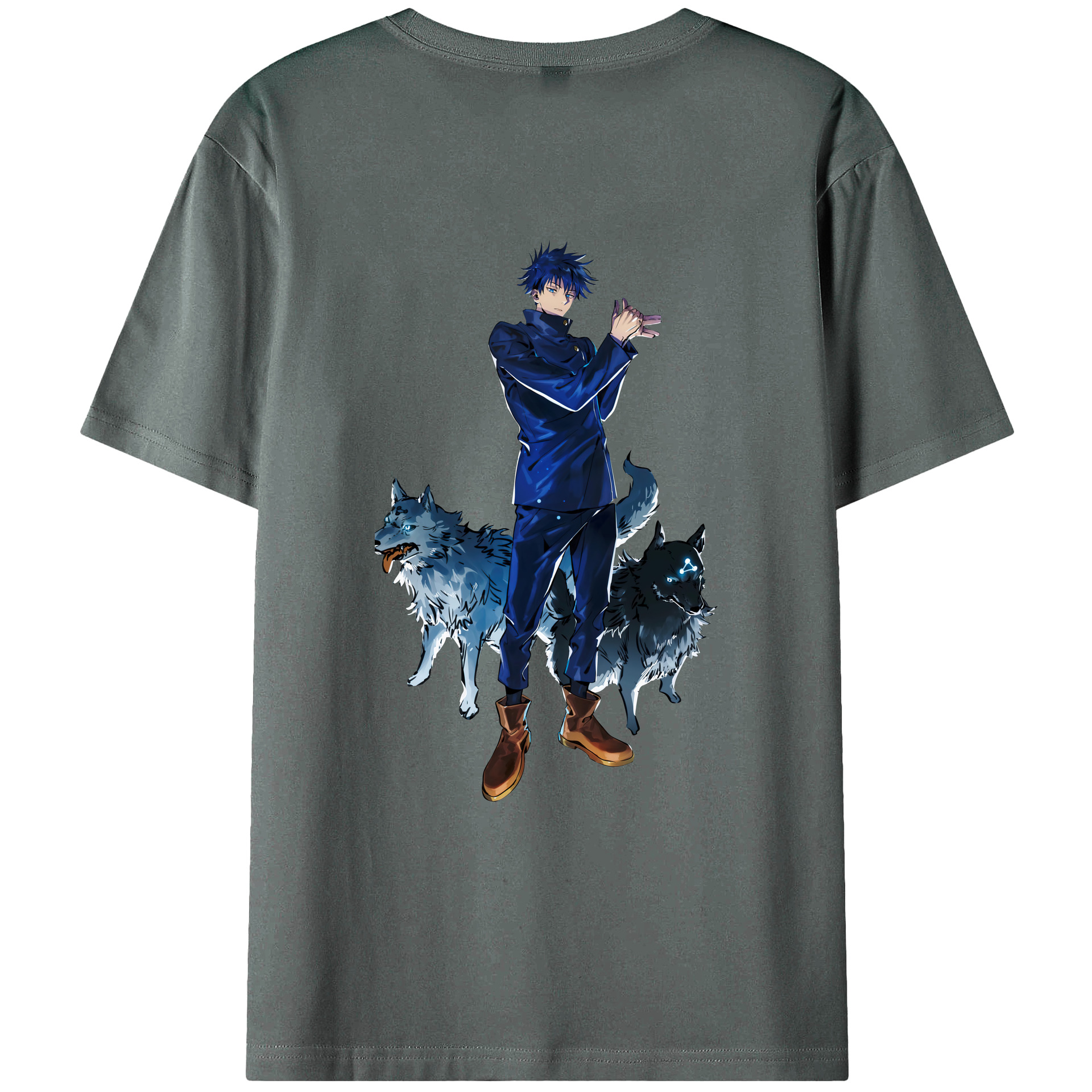 （画像用） 呪術廻戦 Jujutsu Kaisen 綿100％ メンズ半袖Tシャツ（バックプリント） 通気性